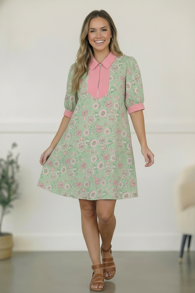 Blast From the Past Mint Blossom Dress